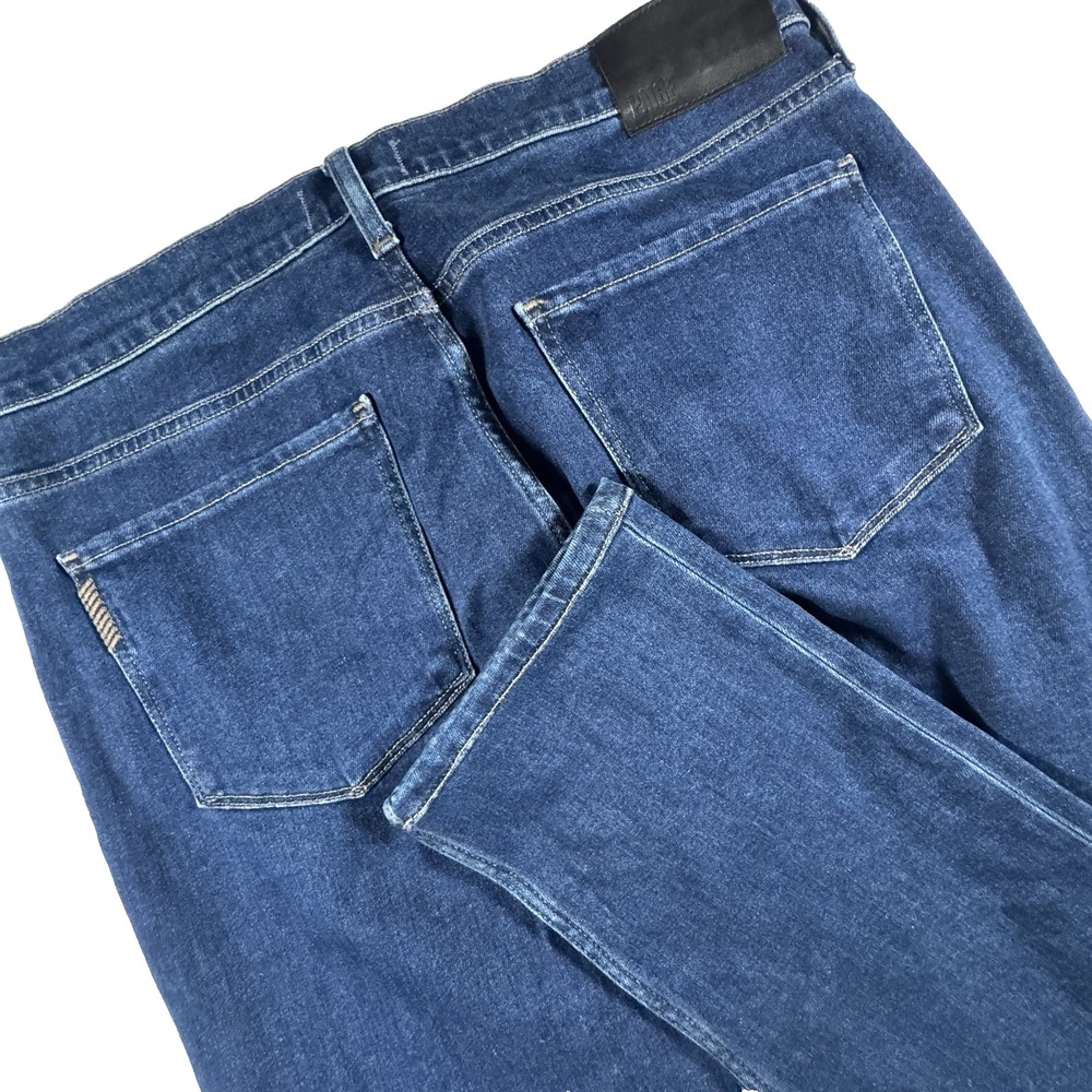 Paige Federal Slim Straight Jeans Mens 32 Blue Dark Wash Stretch Denim